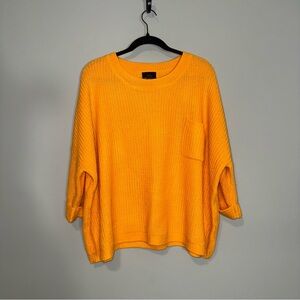 Lumiere Bright Orange Chunky Knit Oversized‎ Sweater, Size M